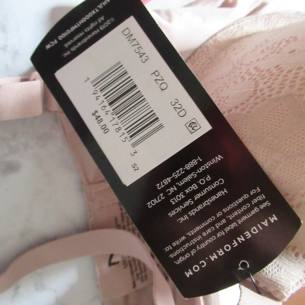New Maidenform T Shirt Bra 32D Beige Tan Convertible Underwire DM7543 - Picture 2 of 6